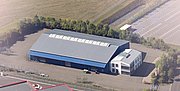 IBU-tec logistics center in Nohra near Weimar, a blue hangar